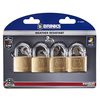 Brinks Keyed Alike Padlock, Brass, 40mm, High Security 4 PK 171-40401